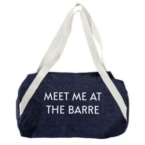 PRIVATE PARTY Blue and White Duffel Bag with Rope Handles